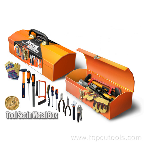 18PCS Hand Tool Kit in Metal Box